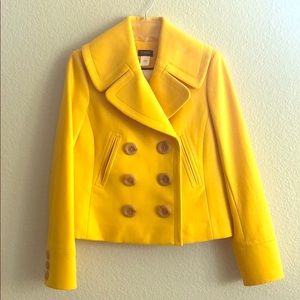 J. Crew yellow wool coat